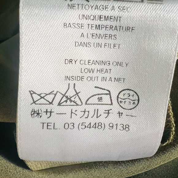 GIVENCHY WOMEN’S GORGEOUS SHORT SLEEVE SILK PULLOVER TOP SIZE XS OLIVE/GOLD - Picture 9 of 14